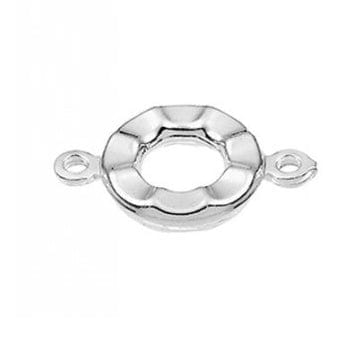 BeadsBalzar Beads & Crafts SILVER 925 / RHODIUM PLATED (925-L132-RB) (925-L132-X) SILVER 925 10MM HAMMERED ROUND LINK (1 PC)