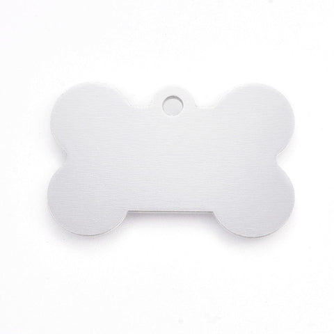 BeadsBalzar Beads & Crafts SILVER Custom Laser Pet Tag Engraving 38x25mm