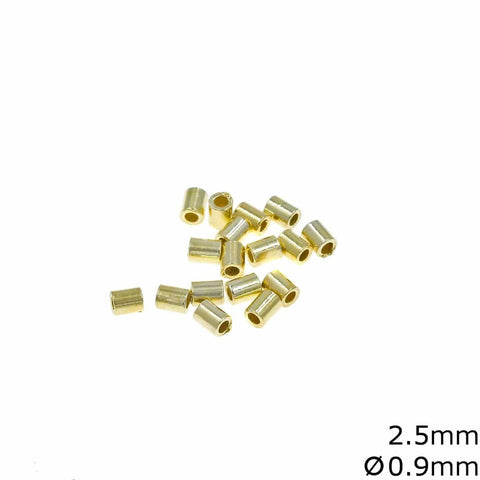 BeadsBalzar Beads & Crafts (SILVT-7995-X) Silver 925 Tube Crimp Beads 2.5mm with Hole 0.9mm SILVER (1.5 GMS)