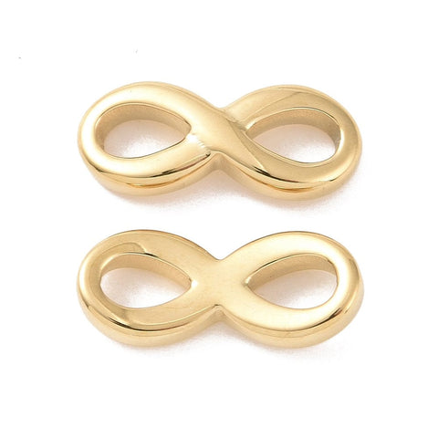 BeadsBalzar Beads & Crafts (SL9028-IG) Ion Plating(IP) 304 Stainless Steel Connector, Infinity , 15.5x6.5mm (1 PC)