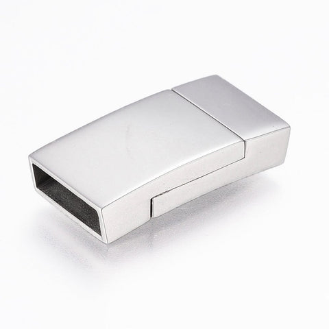 BeadsBalzar Beads & Crafts (SM9204-P) 304 Stainless Steel Magnetic Clasps with Glue-in Ends, 23x11.5x4.5mm (1 SET)