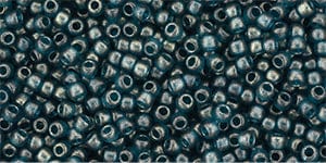 BeadsBalzar Beads & Crafts TOHO - Round 11/0 : HYBRID Sueded Gold Transparent Capri Blue TR-11-Y632