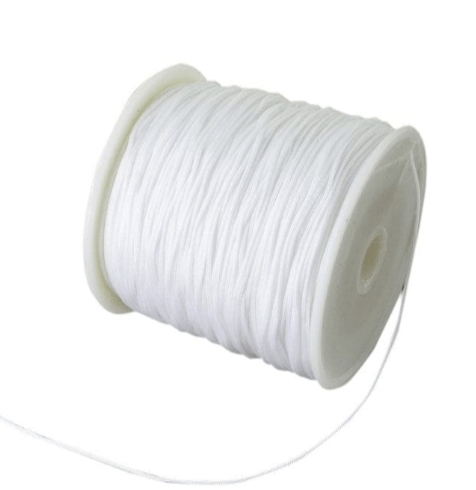 BeadsBalzar Beads & Crafts WHITE (NC5164D) (NC5164-X) Braided Nylon Thread Nylon String, 0.8mm (+/-90METS)