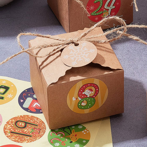 BeadsBalzar Craft Store 24Pcs Rectangle Foldable Christmas Paper Gift Boxes with Cord & Stickers, Mixed Color – Creative Holiday Packaging