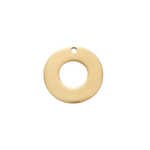 BeadsBalzar Craft Store 304 Stainless Steel Pendants, Manual Polishing, Blank Stamping Tags, Circle Ring, Golden 30mm
