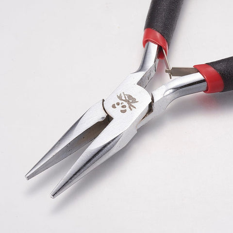 BeadsBalzar Craft Store 5 inch Carbon Steel Chain Nose Pliers, Platinum