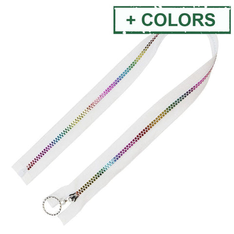 BeadsBalzar Craft Store #5 Nylon Coil Zippers Rainbow Zipper Tape, Resin Coil Colorful Teeth 60cm