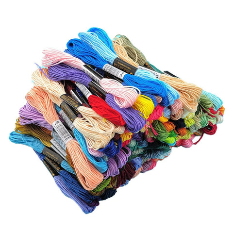 BeadsBalzar Craft Store 50 Skeins 50 Colors 6-Ply Polycotton Embroidery Floss, Cross Stitch Threads, Mixed Color