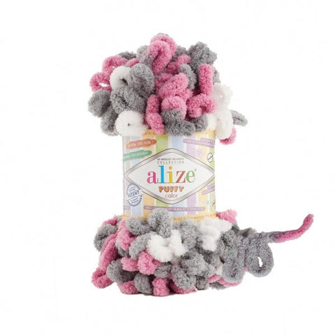BeadsBalzar Craft Store 6070 Alize Puffy Color Yarn – Soft Loop Chenille Yarn for Knitting & Crafts