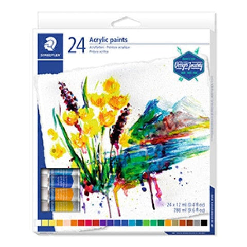 BeadsBalzar Craft Store Acrylic Paint Set – 24 Colors, 12ml Tubes – Rich Pigments for Canvas, Paper & Crafts