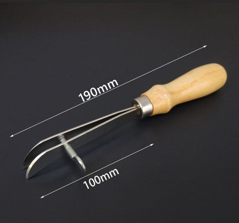 BeadsBalzar Craft Store Adjustable Leather Edger Creaser, with Wooden Handle, for DIY Handmade Leather Craft Tools
