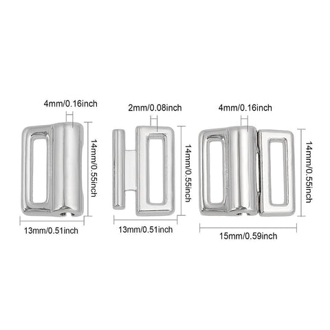 BeadsBalzar Craft Store Alloy Bikini Clips, Bra Clasp Replacement Part, Lingerie Front Closure, Platinum