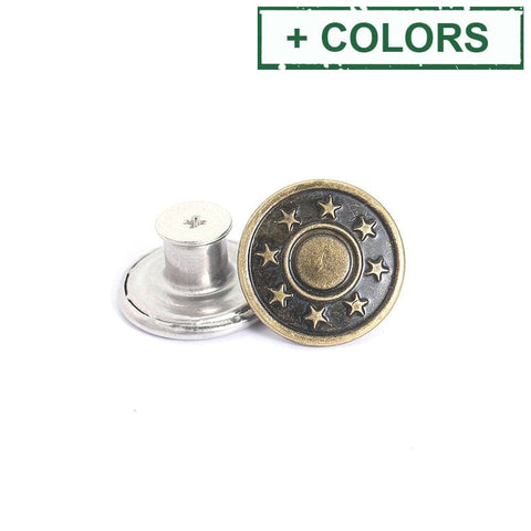 BeadsBalzar Craft Store Alloy Button Pins for Jeans, Nautical Buttons, Garment Accessories, Round