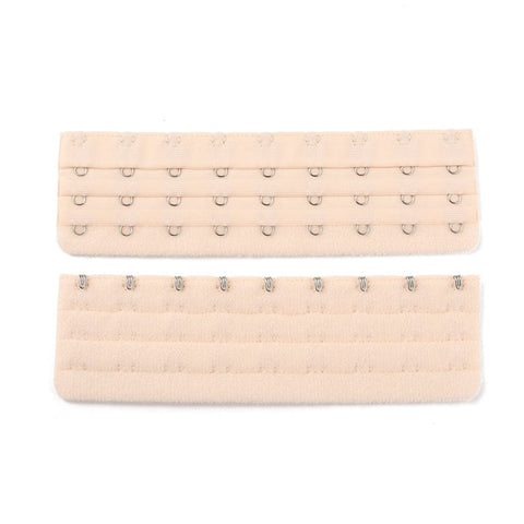 BeadsBalzar Craft Store BEIGE Polyester Women’s 3 Rows x 9 Hooks Longline Corset Bra Extender – 50mm x 170mm