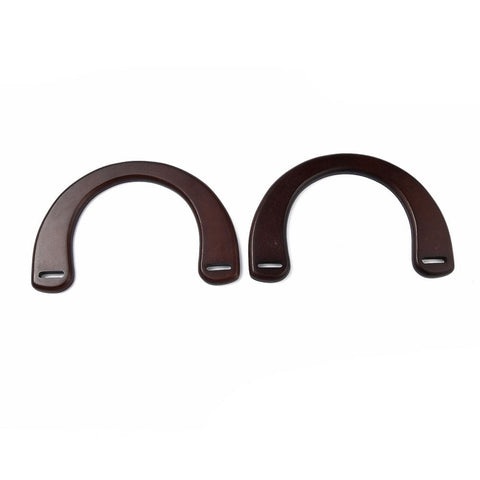 BeadsBalzar Craft Store BROWN Wood Bag Handles – U-Shaped Replacement Purse Handles, 125x185x9mm, Hole 22.5x6mm, 115mm Inner Diameter