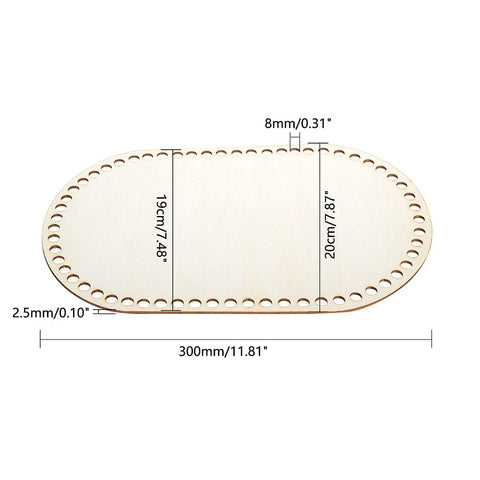 BeadsBalzar Craft Store DIY Knitting & Crochet Wooden Bag Bottom Shaper – Oval Purse Base, 195x300mm