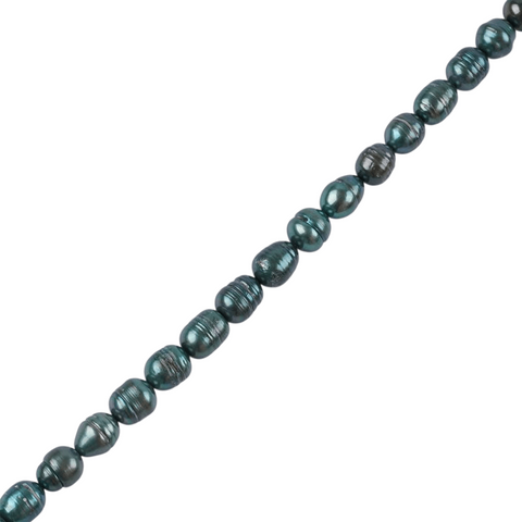 BeadsBalzar Craft Store Freshwater Pearls 10-11mm Rice Shape – Green
