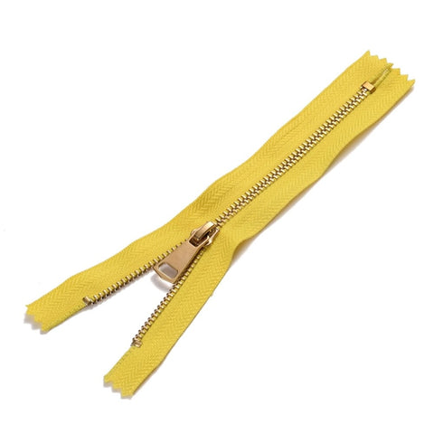 BeadsBalzar Craft Store Garment Accessories, Nylon Closed-end Zipper, Zip-fastener Components, Yellow/Gold