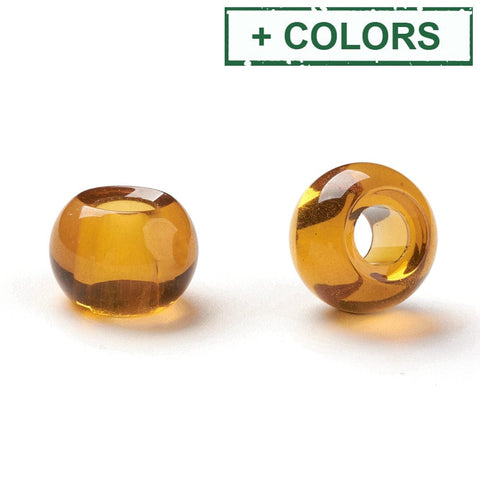 BeadsBalzar Craft Store Glass European Beads, Large Hole Beads, Rondelle 14-15mm