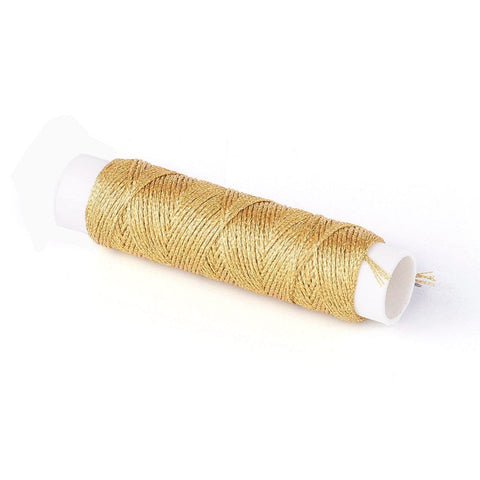 BeadsBalzar Craft Store GOLD Round Waxed Polyester Twisted Cord 0.35mm, Micro Macrame Cord, for Leather Projects, Bookbinding