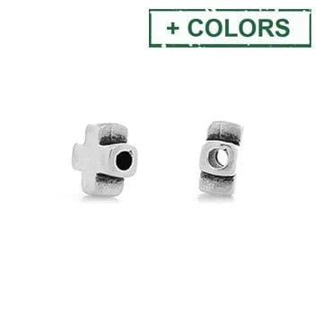 BeadsBalzar Craft Store Mini Zamak Cross Connector Slider 6.2mm