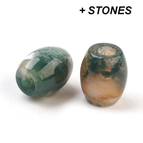 BeadsBalzar Craft Store Natural Semi Precious European Beads, Large Hole Beads, Barrel, Size: about 15~17mm