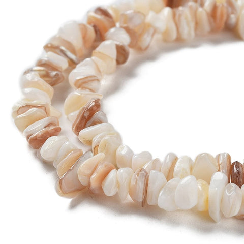 BeadsBalzar Craft Store Natural Shell Chip Beads Strand – Light Yellow | 7–13mm Wide, 80cm Strand