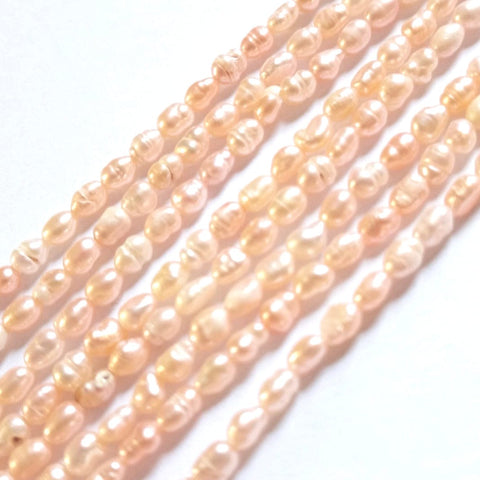 BeadsBalzar Craft Store ORANGE HUE Natural Freshwater Pearls 2.8-3.2mm Orange or Purple Irregular Shape Pearls - hole 0.6mm