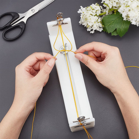BeadsBalzar Craft Store Plastic Knitting Bracelet Jig Tool, with Iron Screw, Stainless Steel Clamp, Weaving Tool Kit