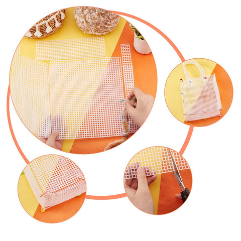 BeadsBalzar Craft Store Plastic Mesh Bag Frame – Rectangle Knitting Bag Making Accessories, White, 564×342×1.5mm