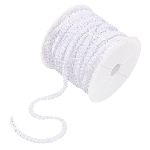 BeadsBalzar Craft Store Plastic Paillette Beads, Sequins Beads, Ornament Accessories, Flat Round, White
