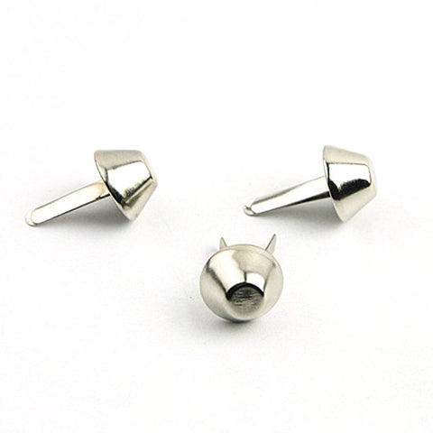 BeadsBalzar Craft Store PLATINUM Iron Purse Handbag Feet Cone Studs – Mushroom Shape Spike Nailheads Brad – 12mm Diameter