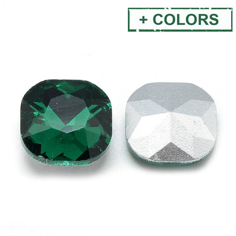 BeadsBalzar Craft Store Pointed Back Glass Rhinestone Cabochons, Faceted, Back Plated 10mm