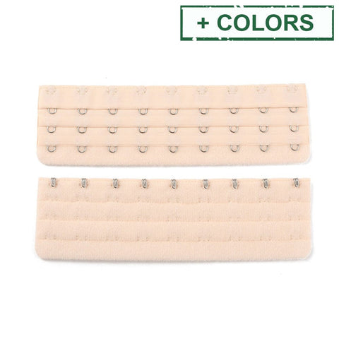 BeadsBalzar Craft Store Polyester Women’s 3 Rows x 9 Hooks Longline Corset Bra Extender – 50mm x 170mm