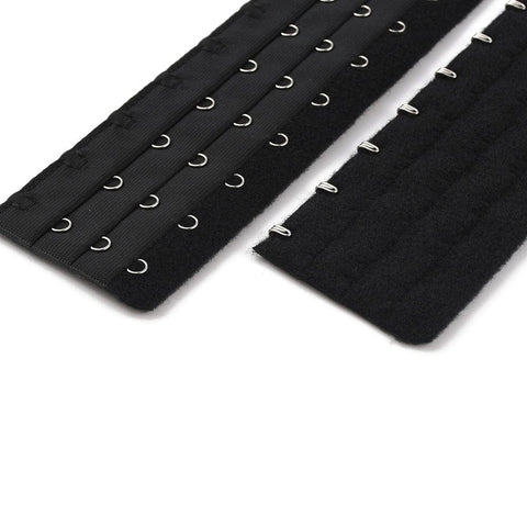 BeadsBalzar Craft Store Polyester Women’s 3 Rows x 9 Hooks Longline Corset Bra Extender – Black, 50mm x 170mm