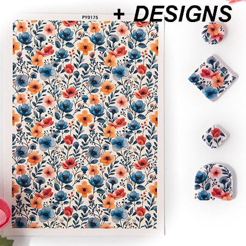 BeadsBalzar Craft Store Polymer Clay Earrings Water Transfer Paper, Clay Pendant Decoration, Water Soluble Stickers