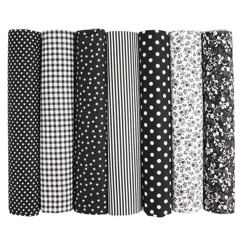 BeadsBalzar Craft Store Printed Cotton Fabric, for Patchwork, Sewing Tissue to Patchwork, Quilting, Square, Black