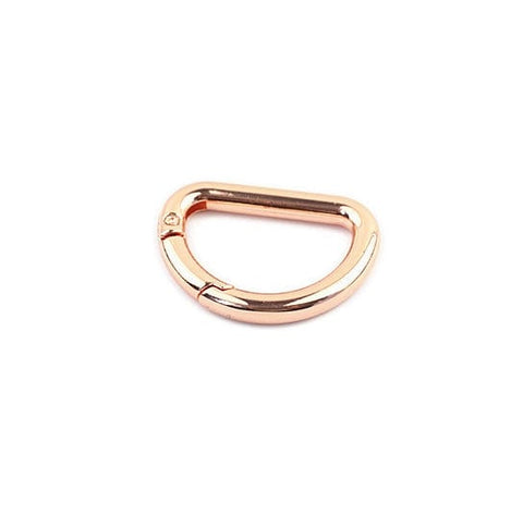 BeadsBalzar Craft Store ROSE GOLD D-Shaped Zinc Alloy Spring Gate Rings – 16x26mm Inner Diameter, Bag & Purse Accessories