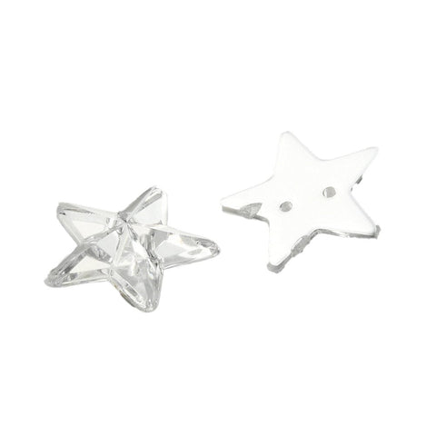 BeadsBalzar Craft Store Sew on Rhinestone, Faceted Acrylic Rhinestone, 2-Hole Links, Flat Back & Back Plated, Star
