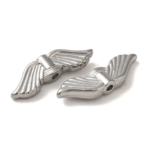 BeadsBalzar Craft Store STAINLESS STEEL 304 Stainless Steel Beads, Wings 21x6x3mm