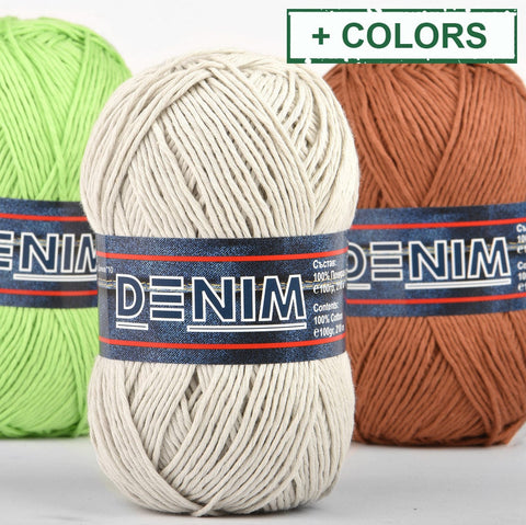 BeadsBalzar Craft Store Stenli Denim — 100% Combed Cotton Yarn (210 m / 100 g Skein)
