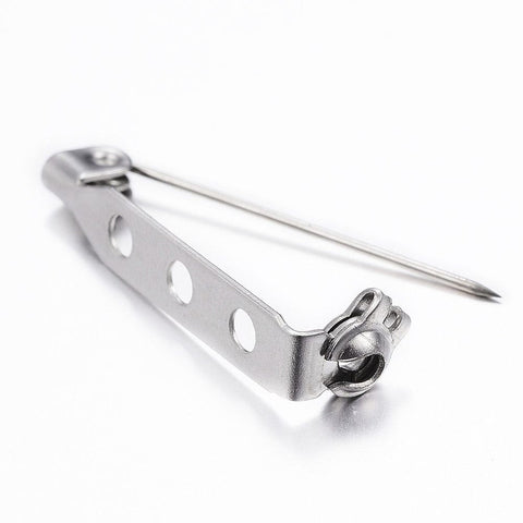 BeadsBalzar Craft Store Tarnish Resistant 304 Stainless Steel Brooch Findings 26.5mm long