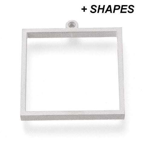 BeadsBalzar Craft Store Tarnish Resistant 304 Stainless Steel Open Back Bezel Pendants, For DIY UV Resin, Epoxy Resin,