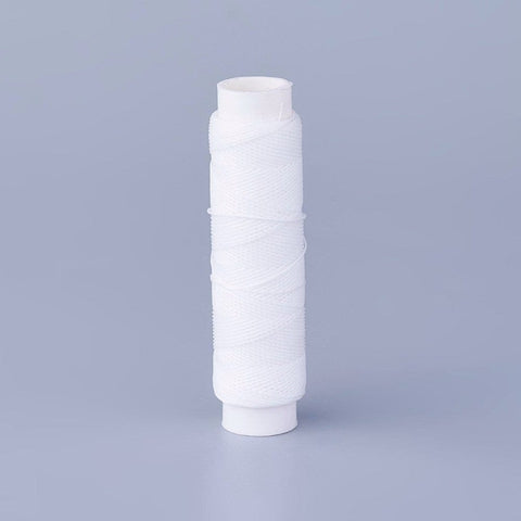 BeadsBalzar Craft Store WHITE Round Waxed Polyester Twisted Cord 0.35mm, Micro Macrame Cord, for Leather Projects, Bookbinding