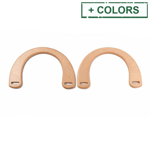 BeadsBalzar Craft Store Wood Bag Handles – U-Shaped Replacement Purse Handles, 125x185x9mm, Hole 22.5x6mm, 115mm Inner Diameter