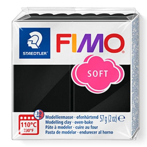 Staedtler BLACK Staedtler FIMO Soft 57g – Oven-Bake Polymer Clay for Crafting & Sculpting