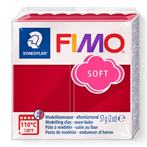Staedtler CHERRY RED Staedtler FIMO Soft 57g – Oven-Bake Polymer Clay for Crafting & Sculpting