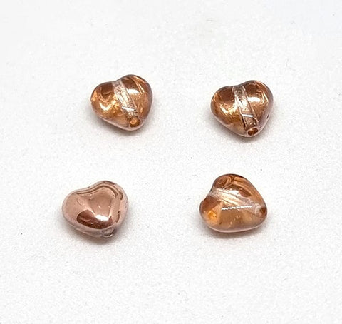 BeadsBalzar Beads & Crafts (00030-27101) CRYSTAL CAPRI GOLD (HE00030-X) GLASS CRYSTAL HEARTS 6 MM (30 PCS)