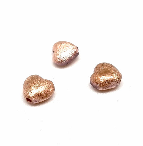 BeadsBalzar Beads & Crafts (00030-27180) CRYSTAL ETCHED CAPRI GOLD FULL (HE00030-X) GLASS CRYSTAL HEARTS 6 MM (30 PCS)