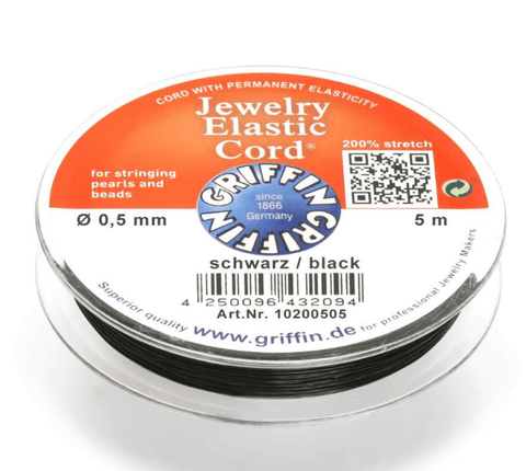 BeadsBalzar Beads & Crafts (10200505) Griffin Elastic Cord 0,5mm Black (5 meters)